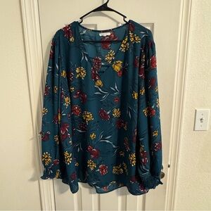 Floral Teal Women's Top